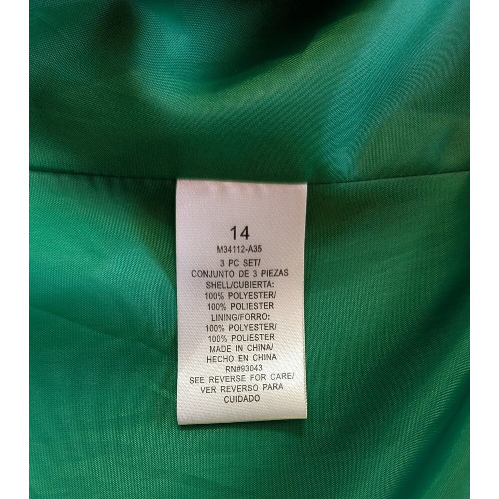 Maxie Klein Vintage 90s Emerald Green Sequin 3pc Skirt & Tank Suit Set Size 14 - Picture 4 of 11